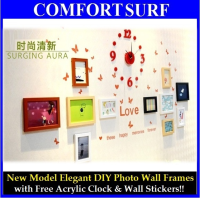 New Model Elegant DIY Eleven Photo Wall Frames Decoration (Combine Color)